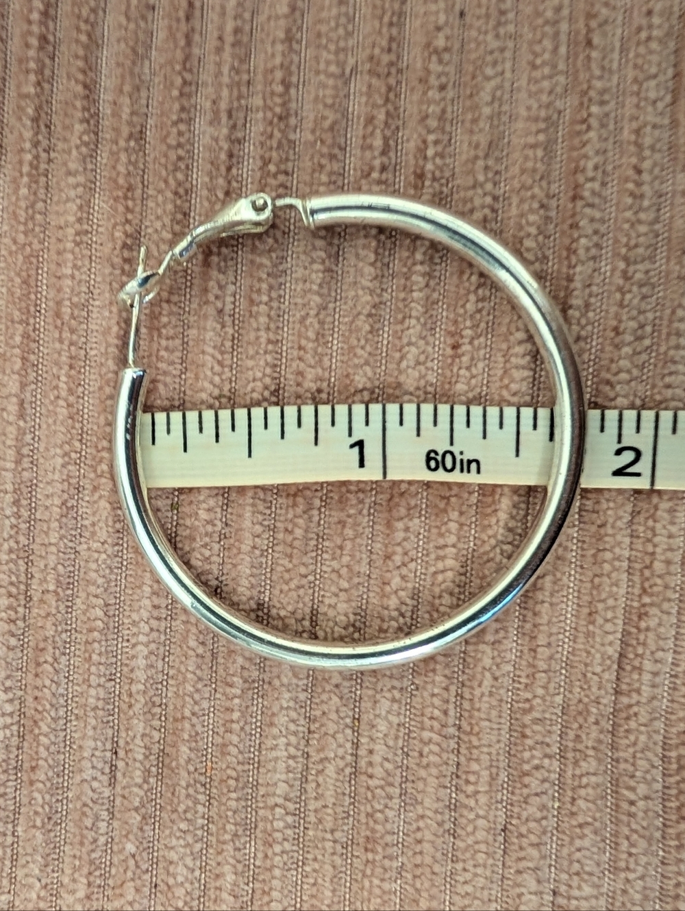Classic Sterling Silver Hoop Earrings - Picture 7 of 8
